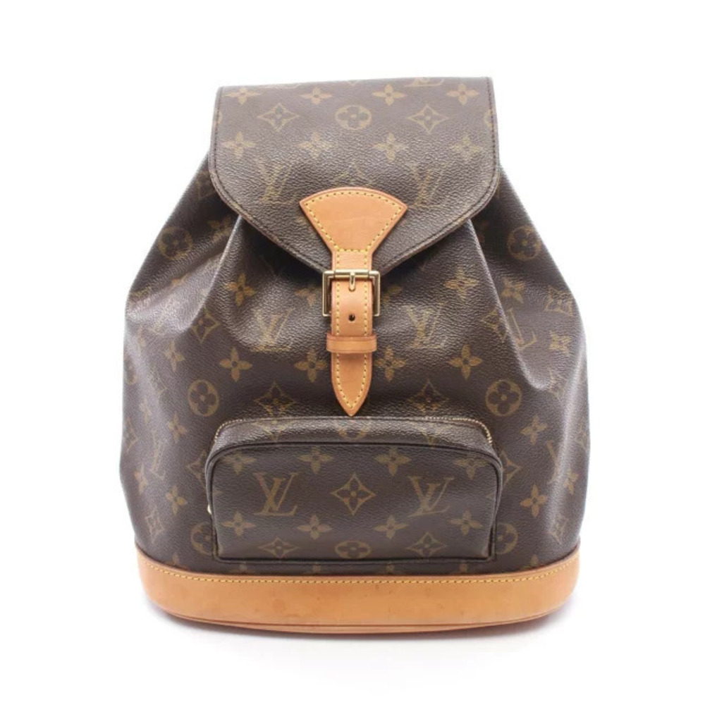 Louis Vuitton Montsouris Backpack Rucksack Canvas Leather Monogram Brown
